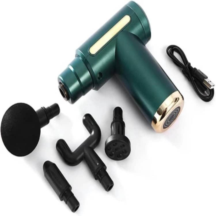 4-in-1 Gun Massager | 6 Speed C-Type Massager For Deep Tissue Massage | Portable Handheld Electric Body Therapy for Pain Relief, Relaxation & Muscle Recovery (Random Color)