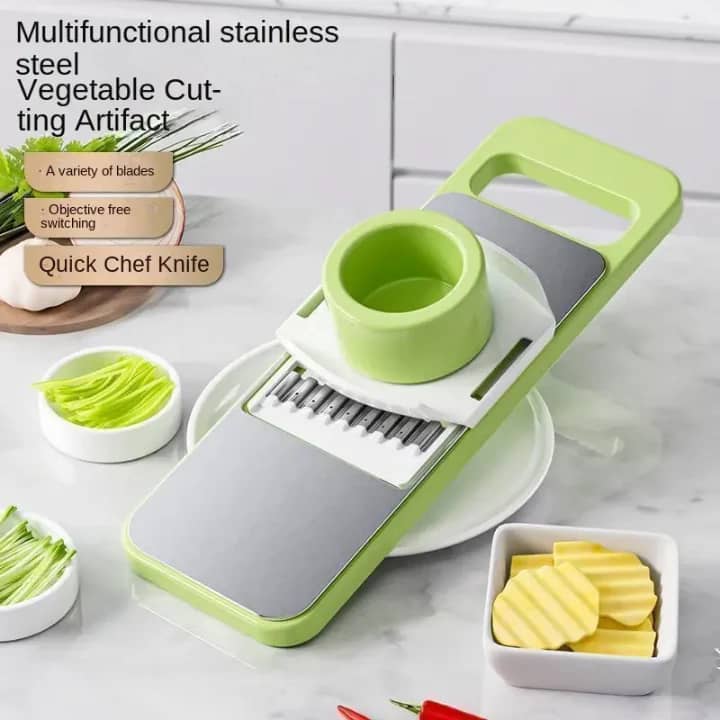 5in1 Vegetable Cutter | Multifunctional Stainless Steel Vegetable Cutter & Slicer | 5-in-1 Kitchen Tool - 12 Inch | Vegetable Cutter Peeler Slicer Dicer Grater