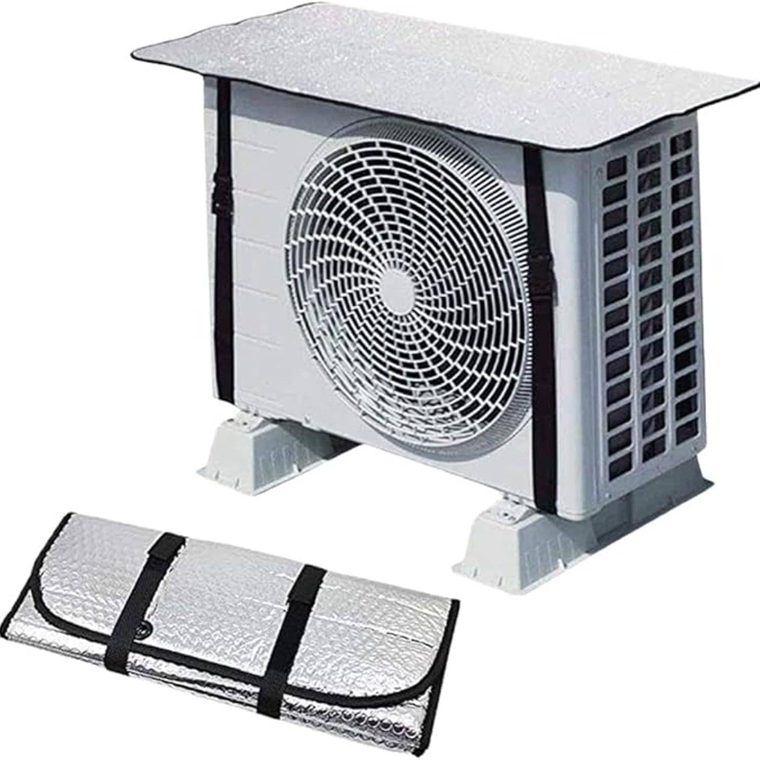 AC Outer Cover With Clip | AC Foil Cover For Outer | Head Resistant Waterproof AC Cover | Air Conditioner Foil Cover for 1 & 1.5 Ton